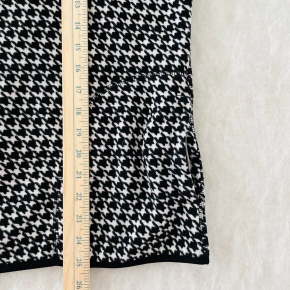 Karen Scott Womens Black White Reversible Houndstooth Classic Full Zip Vest Sz L - Picture 8 of 9